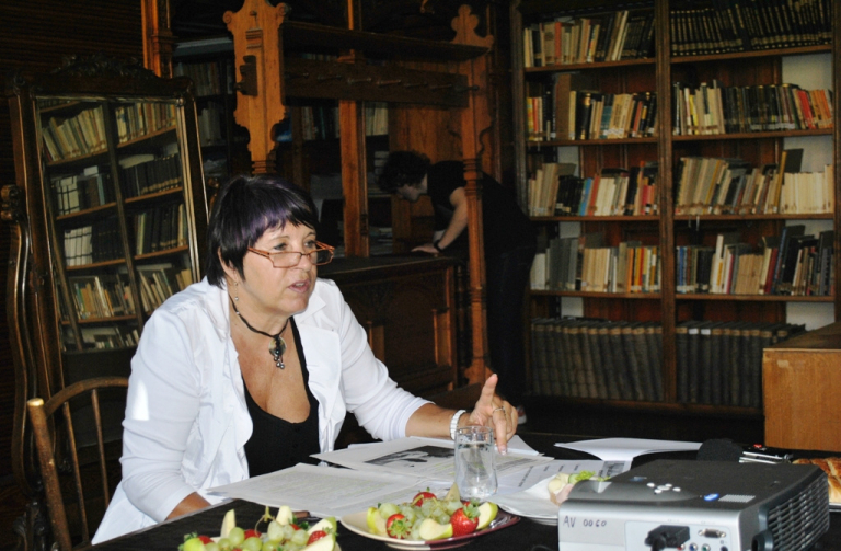 Náměstkyně hejtmana LK. Lidie Vajnerová na tiskovce v Severočeském muzeu v Liberci.